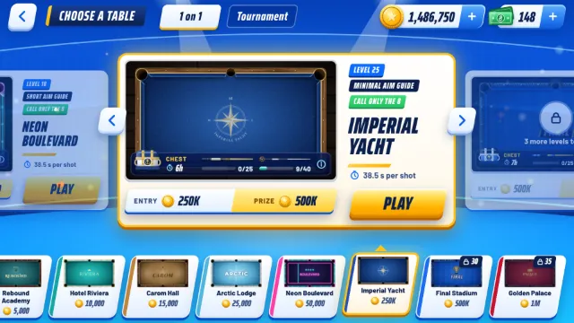 8 Ball Stakes screenshot: Choose a table