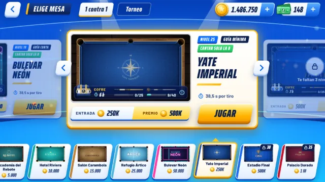 Captura de 8 Ball Stakes: Elige mesa