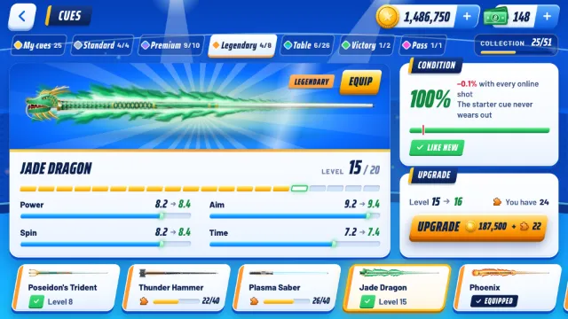 8 Ball Stakes screenshot: Your cues