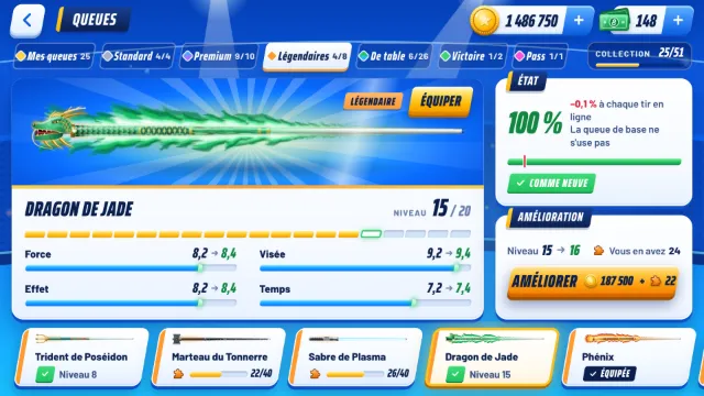 Capture de 8 Ball Stakes : Vos queues