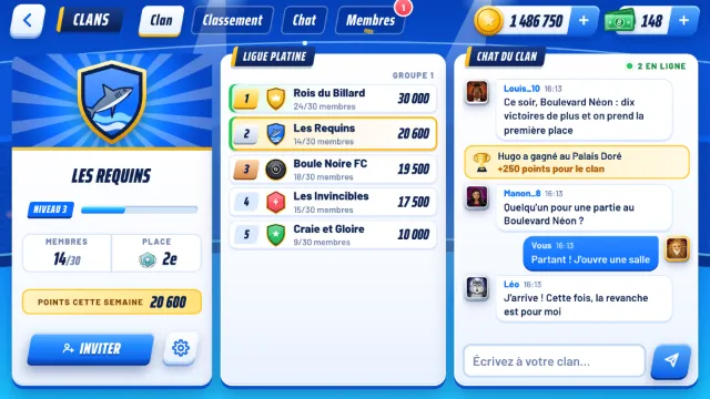 Capture de 8 Ball Stakes : Clans